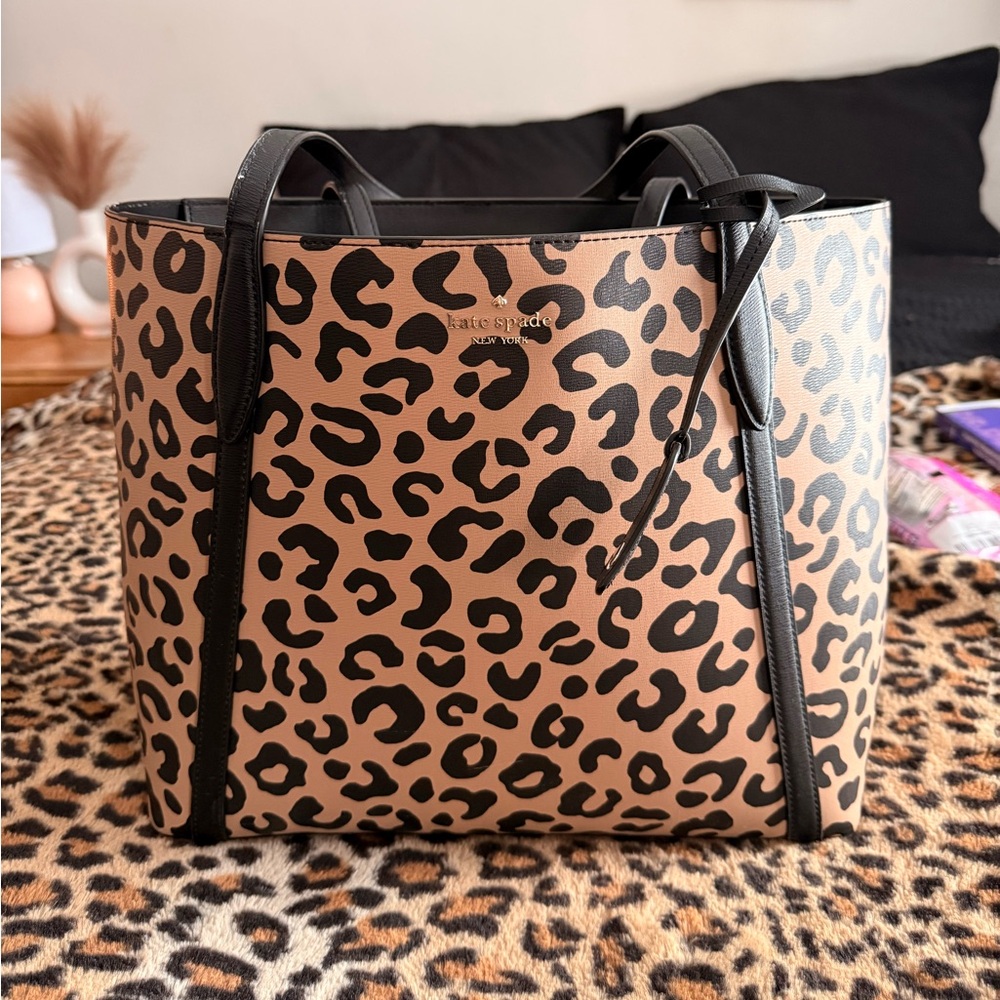 Kate Spade Black and Tan Animal Print Tote